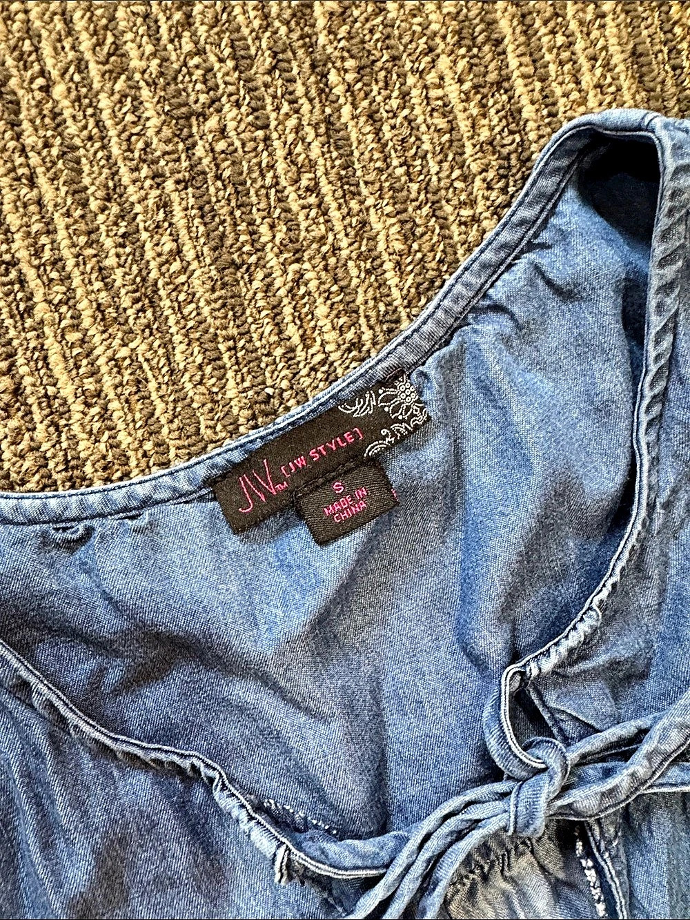 JNY Style Denim-Style Ruffle Dress - Picture 2 of 5